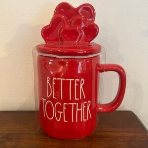 Rae Dunn Valentine Better Together Coffee Mug and Heart Topper
